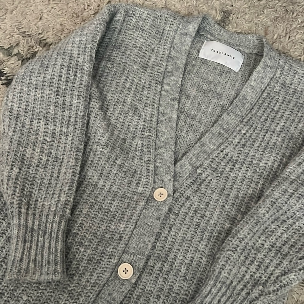 Tradlands Judith Cocoon Cardigan in Oatmeal Heather